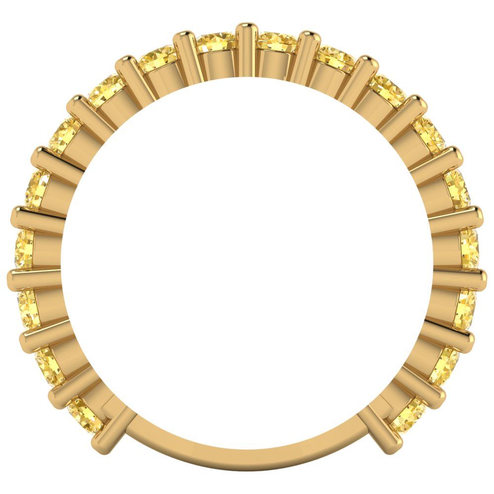 1.26 cttw Simulated Yellow Diamond Round Cut Yellow Gold Eternity Wedding Band