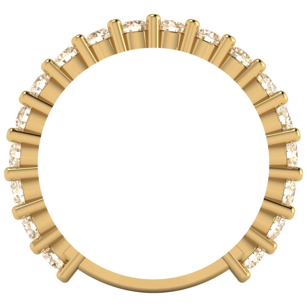 1.26 cttw Natural Morganite Round Cut Yellow Gold Eternity Wedding Band