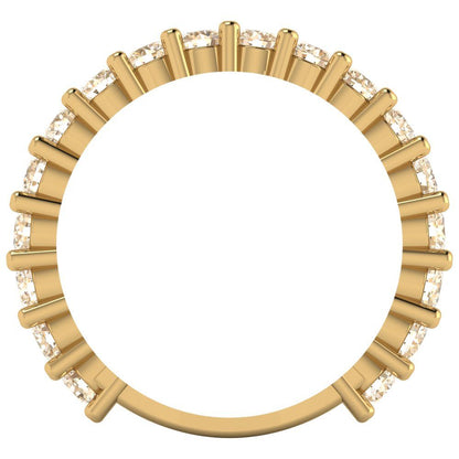 1.26 cttw Natural Morganite Round Cut Yellow Gold Eternity Wedding Band