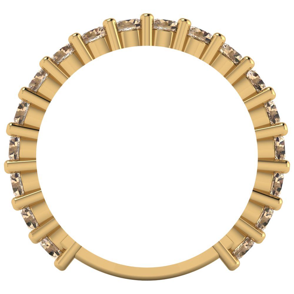 1.26 cttw Yellow Moissanite Round Cut Yellow Gold Eternity Wedding Band