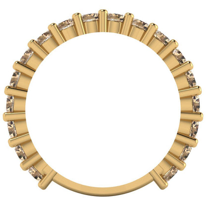 1.26 cttw Yellow Moissanite Round Cut Yellow Gold Eternity Wedding Band