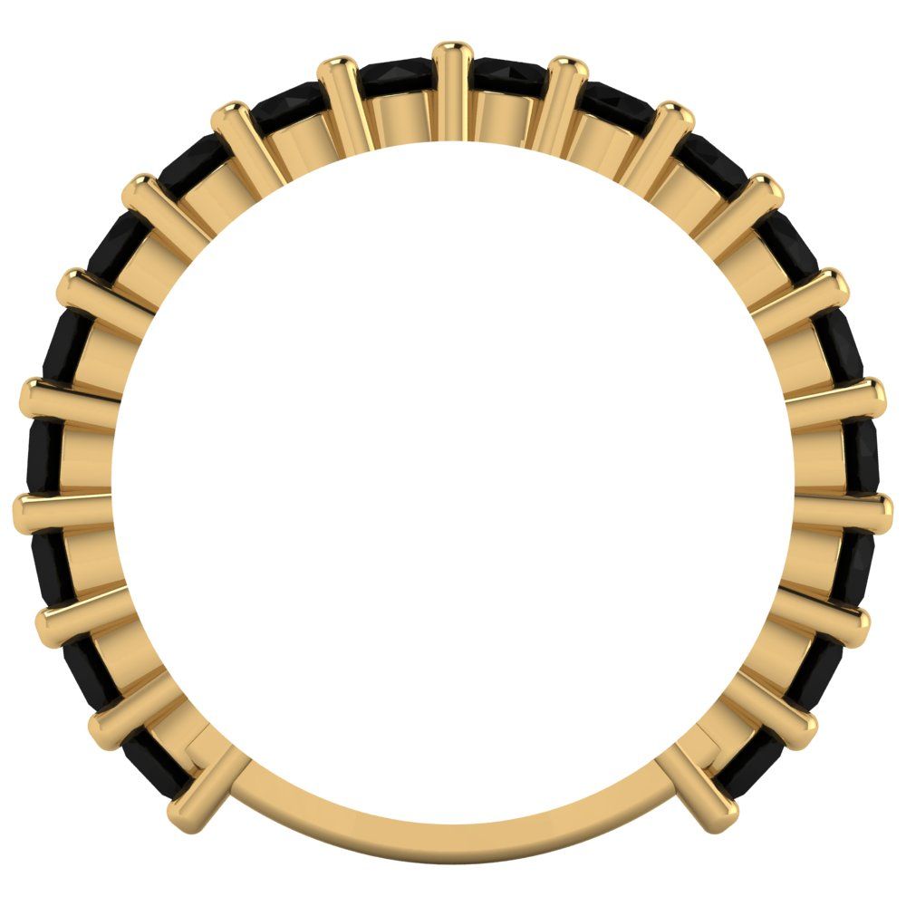 1.26 cttw Natural Onyx Round Cut Yellow Gold Eternity Wedding Band