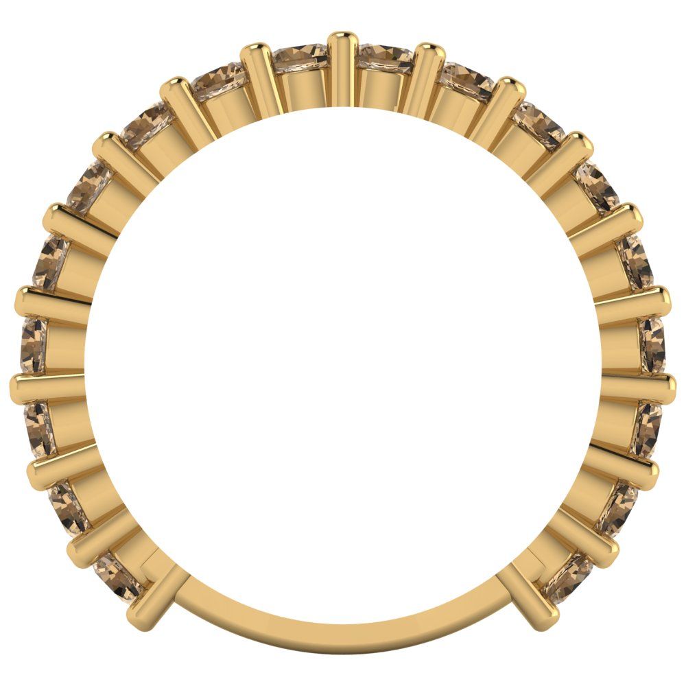 1.26 cttw Simulated Champagne Diamond Round Cut Yellow Gold Eternity Wedding Band