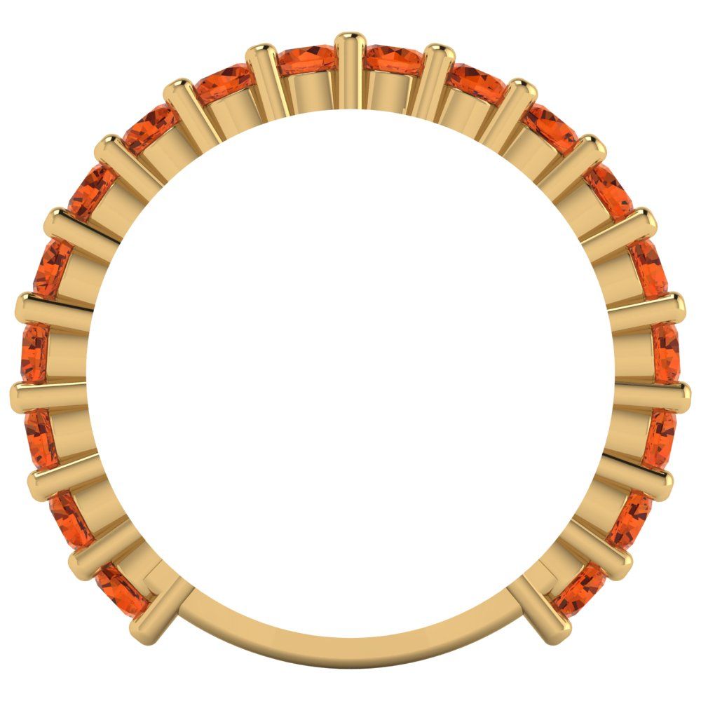 1.26 cttw Simulated Red Diamond Round Cut Yellow Gold Eternity Wedding Band