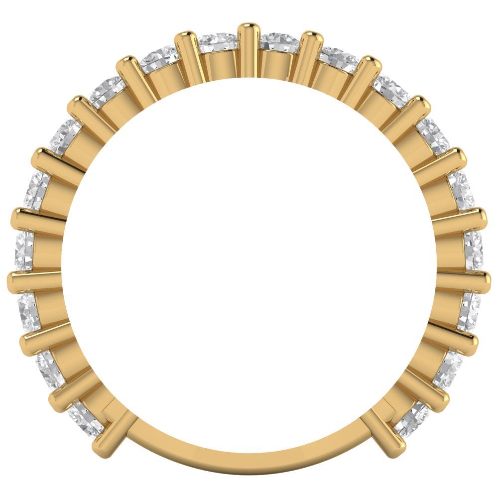 1.26 cttw Moissanite Round Cut Yellow Gold Eternity Wedding Band