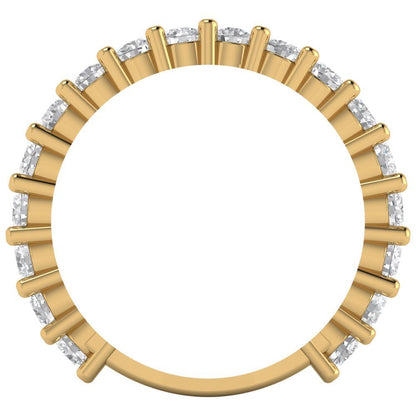 1.26 cttw Moissanite Round Cut Yellow Gold Eternity Wedding Band