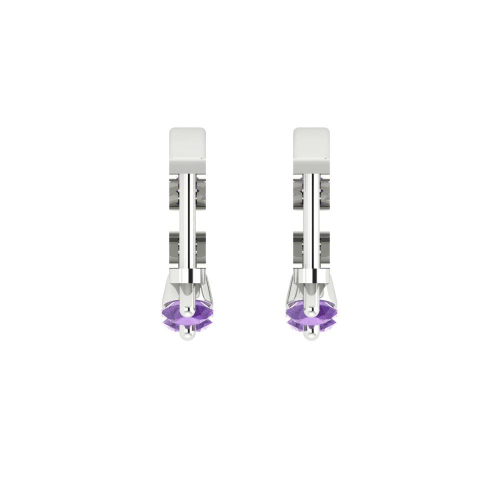 0.48cttw Alexandrite Gold-Plated 925 Silver Lever Back Hoop Earrings