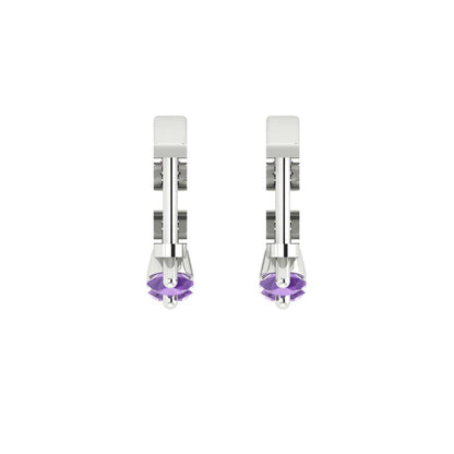 0.48cttw Alexandrite Gold-Plated 925 Silver Lever Back Hoop Earrings