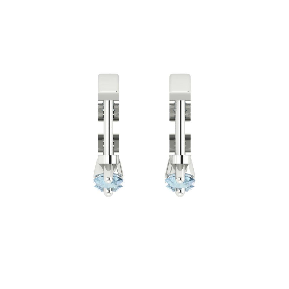 0.48cttw Aquamarine Gold-Plated 925 Silver Lever Back Hoop Earrings