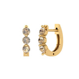 0.48 ct Brilliant Round Cut Hoop Yellow Moissanite Stone Yellow Gold Earrings Lever Back