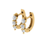 0.48 ct Brilliant Round Cut Hoop Clear Simulated Diamond Stone Yellow Gold Earrings Lever Back