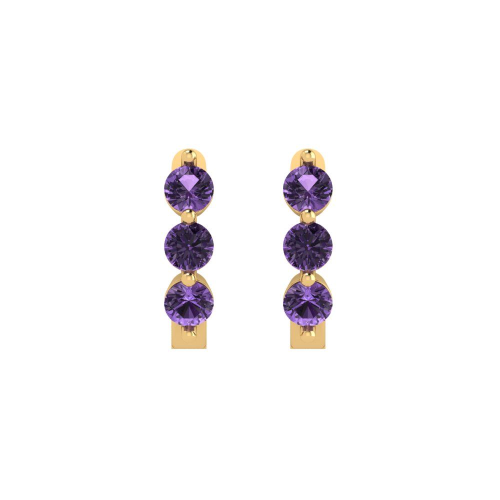 0.48cttw Alexandrite Gold-Plated 925 Silver Lever Back Hoop Earrings