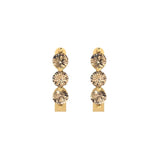 0.48 ct Brilliant Round Cut Hoop Yellow Moissanite Stone Yellow Gold Earrings Lever Back