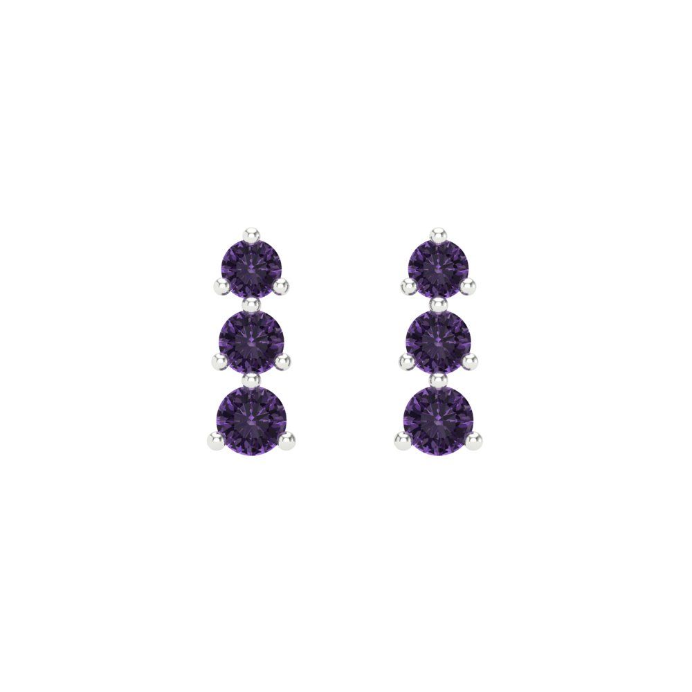 0.42cttw Alexandrite Gold-Plated 925 Silver Screw Back Stud Earrings