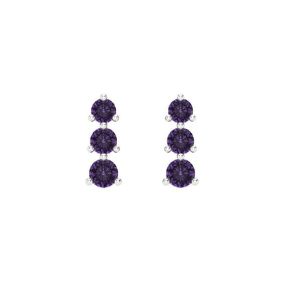 0.42cttw Alexandrite Gold-Plated 925 Silver Screw Back Stud Earrings