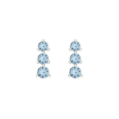 0.42cttw Aquamarine Gold-Plated 925 Silver Screw Back Stud Earrings