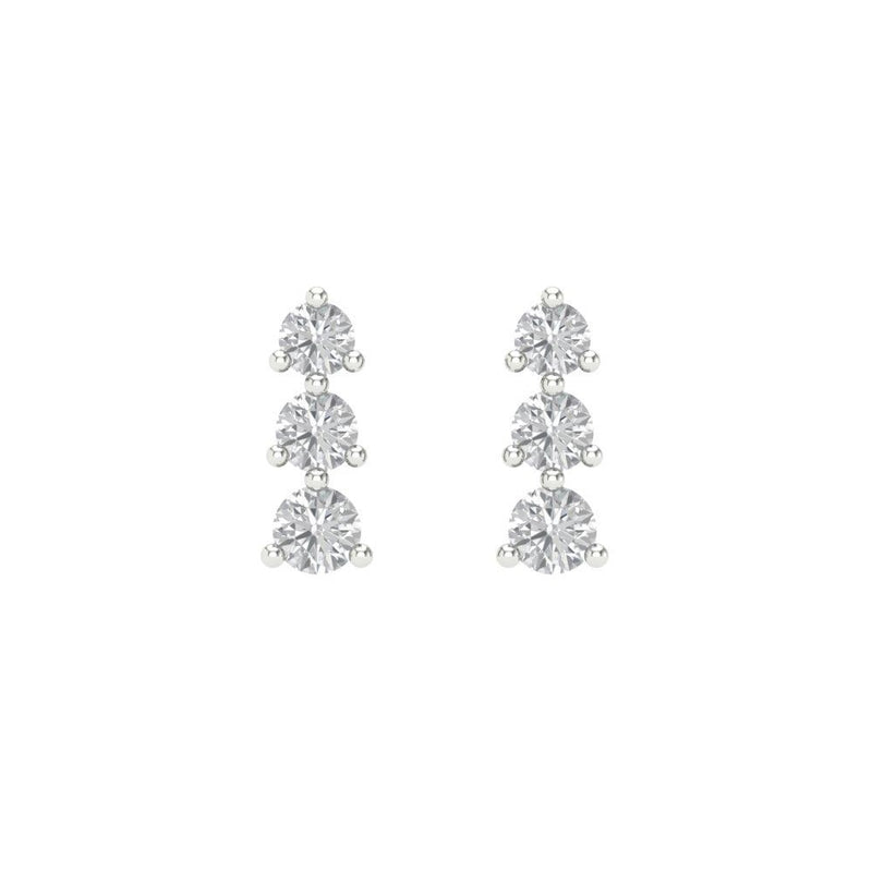 0.52 ct Brilliant Round Cut Studs Natural Diamond Stone Clarity SI1-2 Color G-H White Gold Earrings Screw back