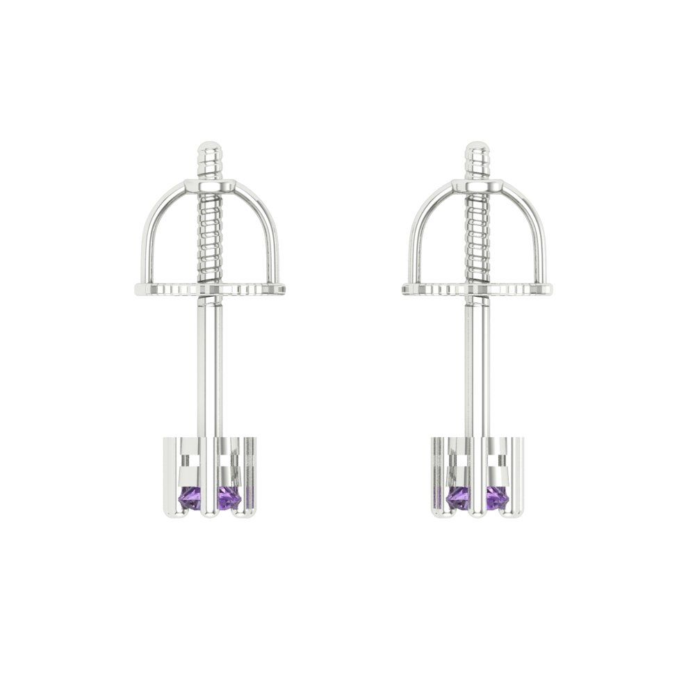 0.42cttw Alexandrite Gold-Plated 925 Silver Screw Back Stud Earrings