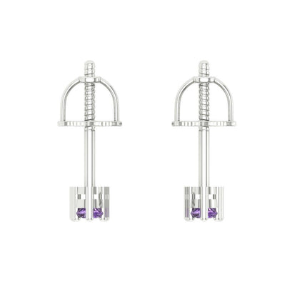 0.42cttw Alexandrite Gold-Plated 925 Silver Screw Back Stud Earrings