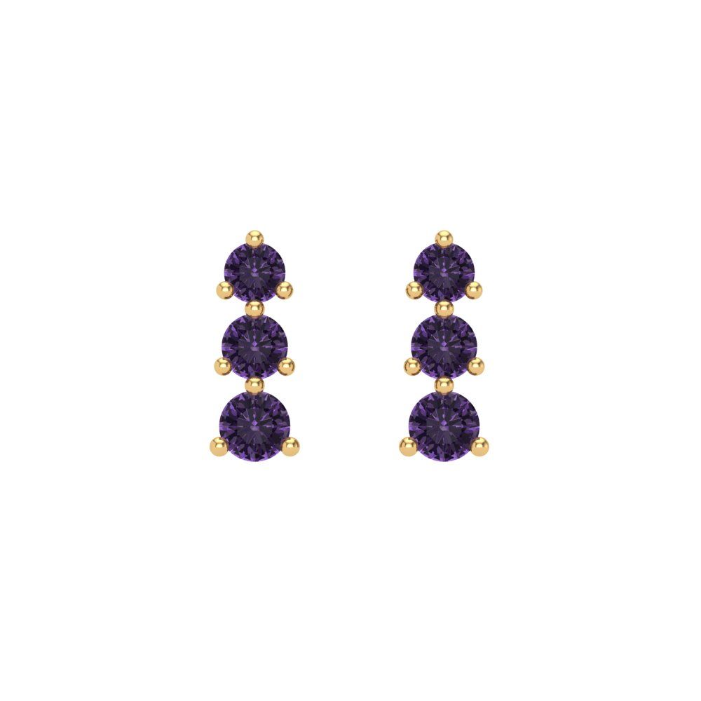 0.42cttw Alexandrite Gold-Plated 925 Silver Screw Back Stud Earrings