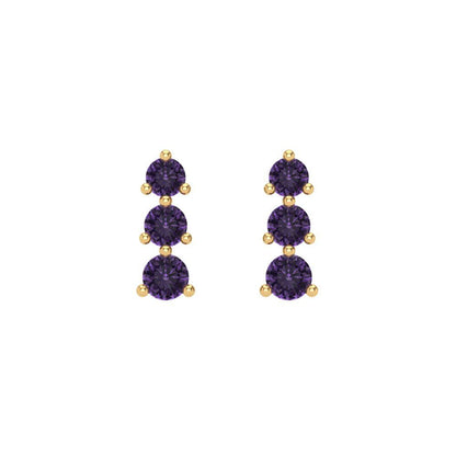0.42cttw Alexandrite Gold-Plated 925 Silver Screw Back Stud Earrings