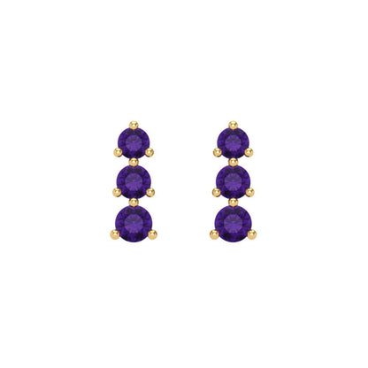 0.42cttw Amethyst Gold-Plated 925 Silver Screw Back Stud Earrings