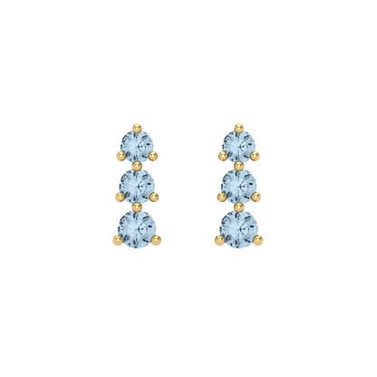 0.42cttw Aquamarine Gold-Plated 925 Silver Screw Back Stud Earrings