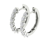 0.7 ct Brilliant Round Cut Hoop White Sapphire Stone White Gold Earrings Lever Back