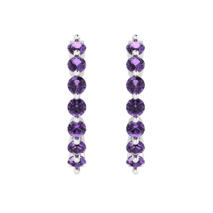 0.84cttw Alexandrite Gold-Plated 925 Silver Lever Back Hoop Earrings