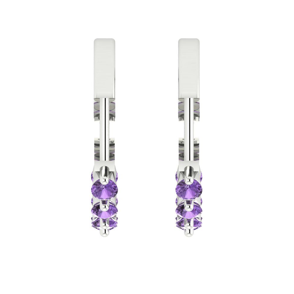 0.84cttw Alexandrite Gold-Plated 925 Silver Lever Back Hoop Earrings