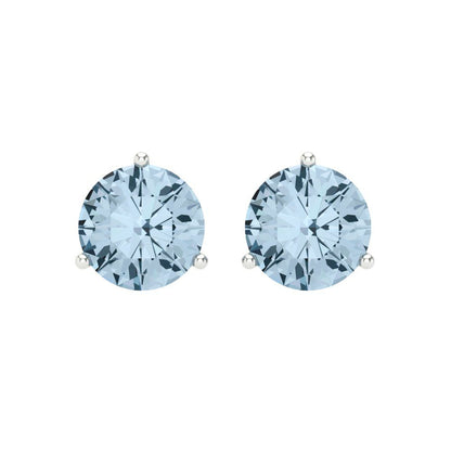 4cttw Aquamarine Gold-Plated 925 Silver Screw Back Stud Earrings