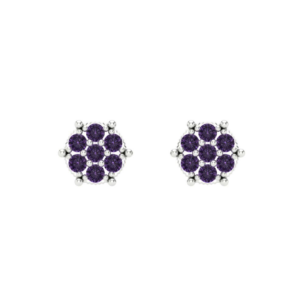 0.35cttw Alexandrite Gold-Plated 925 Silver Screw Back Stud Earrings