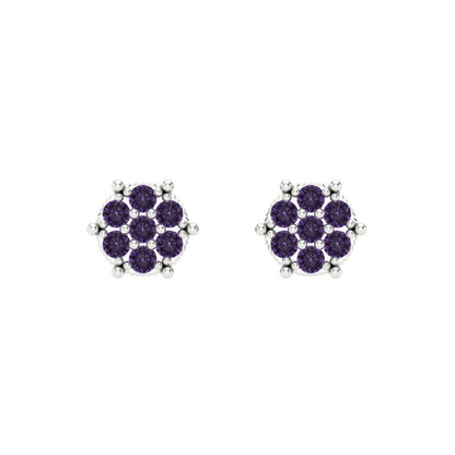 0.35cttw Alexandrite Gold-Plated 925 Silver Screw Back Stud Earrings