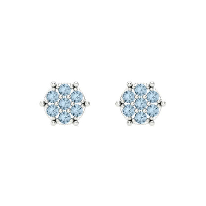 0.35cttw Aquamarine Gold-Plated 925 Silver Screw Back Stud Earrings