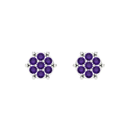 0.35cttw Amethyst Gold-Plated 925 Silver Screw Back Stud Earrings