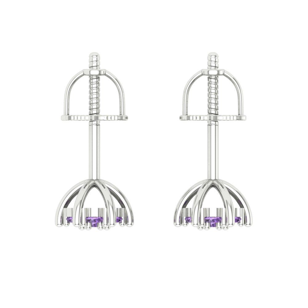 0.35cttw Alexandrite Gold-Plated 925 Silver Screw Back Stud Earrings