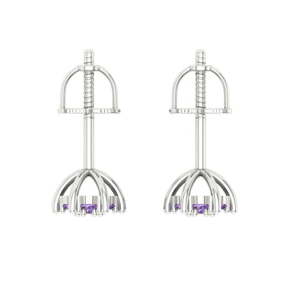 0.35cttw Alexandrite Gold-Plated 925 Silver Screw Back Stud Earrings