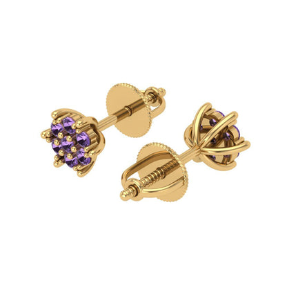 0.35cttw Alexandrite Gold-Plated 925 Silver Screw Back Stud Earrings