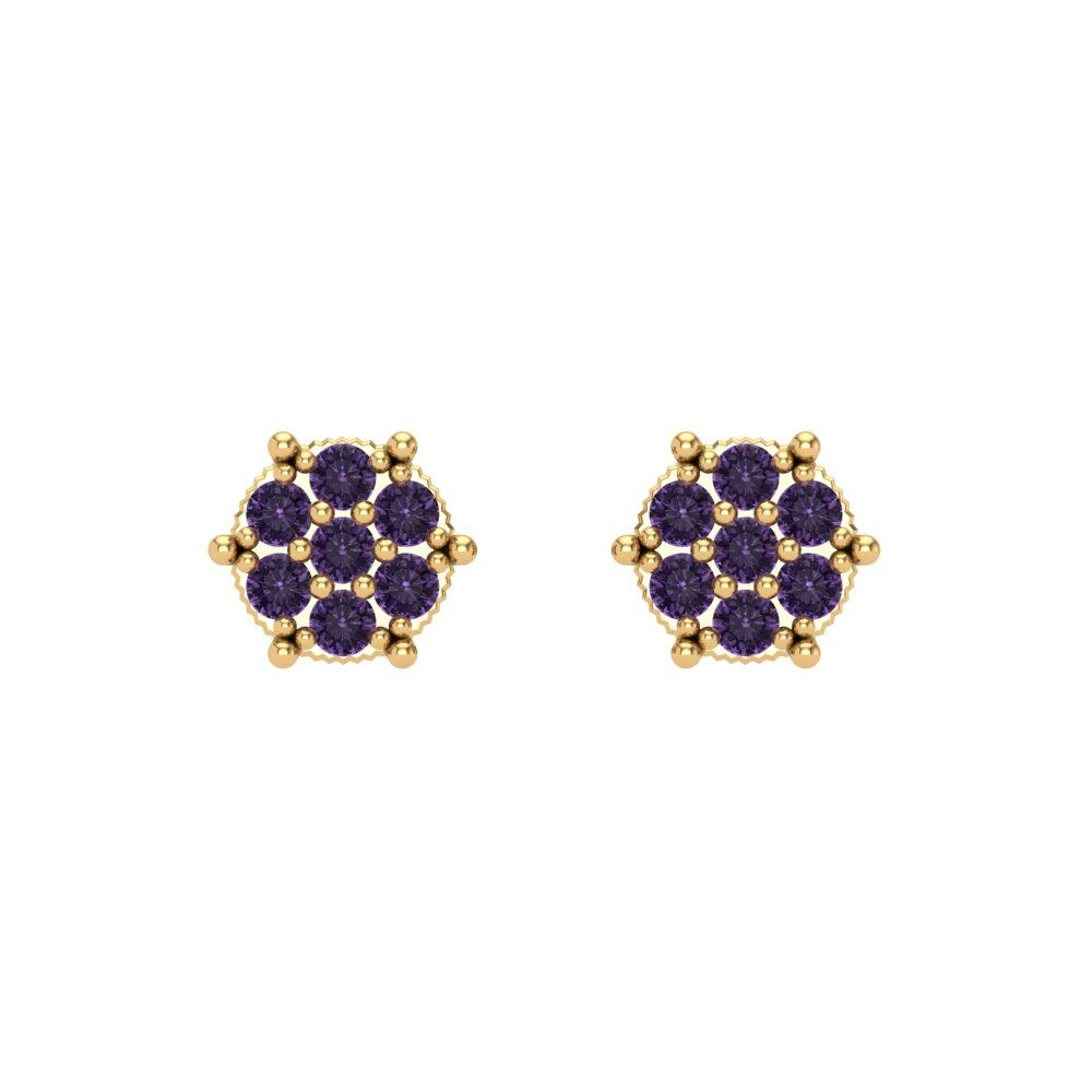 0.35cttw Alexandrite Gold-Plated 925 Silver Screw Back Stud Earrings