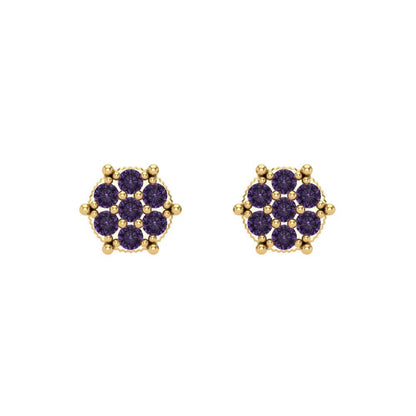 0.35cttw Alexandrite Gold-Plated 925 Silver Screw Back Stud Earrings