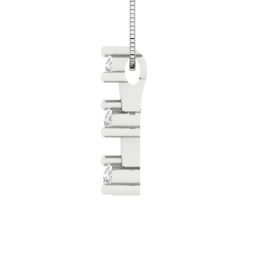 0.21cttw Round Cut Clear Gold-Plated 925 Silver Pendant and 16" Box-Chain Necklace