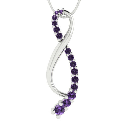 0.465cttw Round Cut Alexandrite Gold-Plated 925 Silver Pendant and 16" Box-Chain Necklace