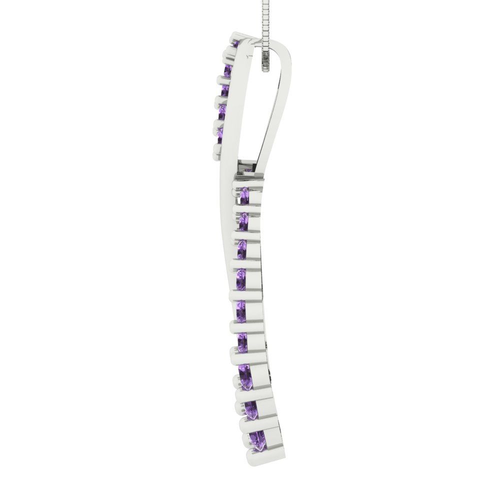 0.465cttw Round Cut Alexandrite Gold-Plated 925 Silver Pendant and 16" Box-Chain Necklace