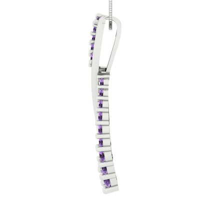 0.465cttw Round Cut Alexandrite Gold-Plated 925 Silver Pendant and 16" Box-Chain Necklace