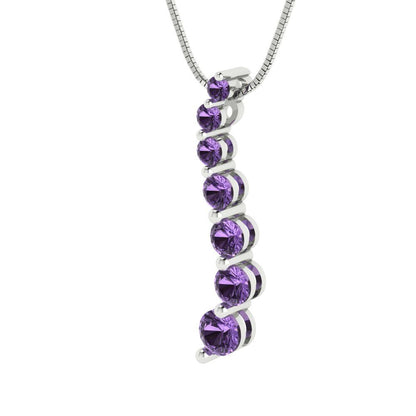 0.475cttw Round Cut Alexandrite Gold-Plated 925 Silver Pendant and 16" Box-Chain Necklace