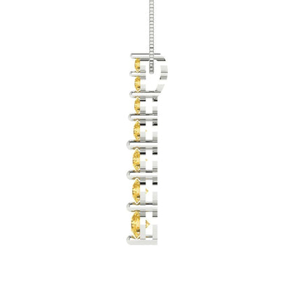 0.475cttw Round Cut Citrine Gold-Plated 925 Silver Pendant and 16" Box-Chain Necklace
