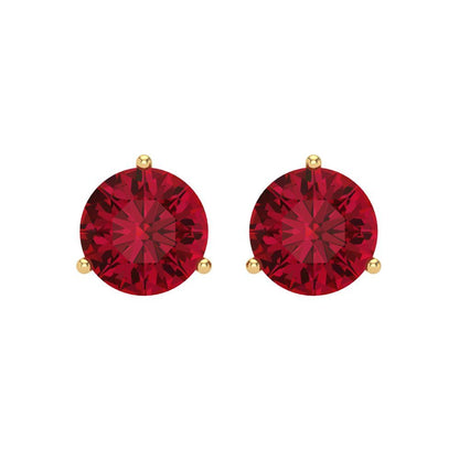 4 ctw Pink Tourmaline Studs Earrings | 8.0mm Round Cut White Gold Screw back | April Birthstone