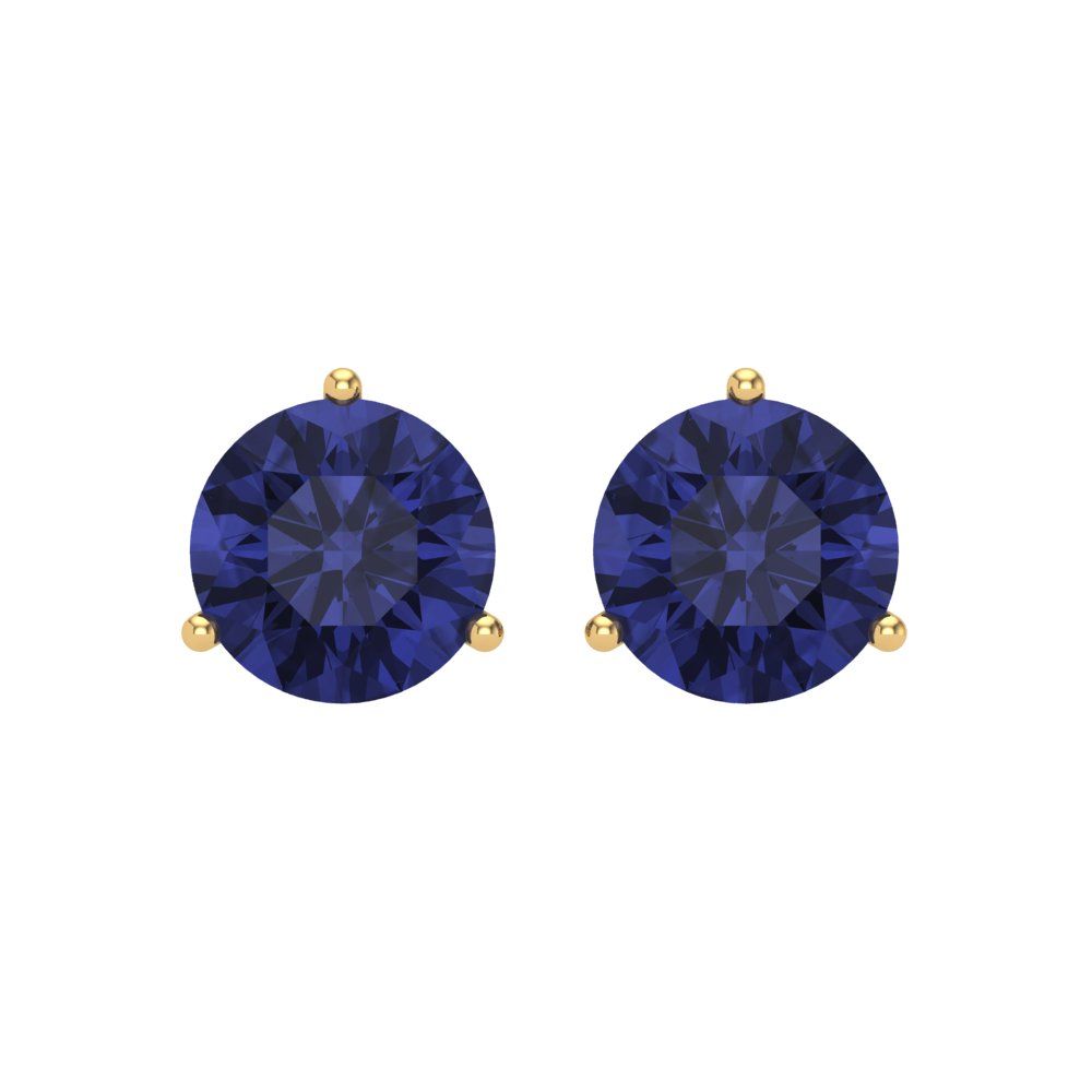 4 ctw Tanzanite Studs Earrings | 8.0mm Round Cut White Gold Screw back | December Birthstone