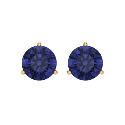 4 ctw Tanzanite Studs Earrings | 8.0mm Round Cut White Gold Screw back | December Birthstone