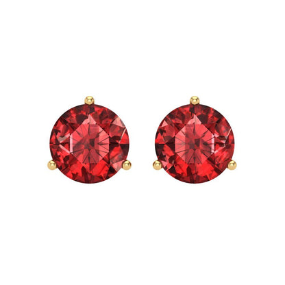 4 ctw Garnet Studs Earrings | 8.0mm Round Cut White Gold Screw back | January Birthstone